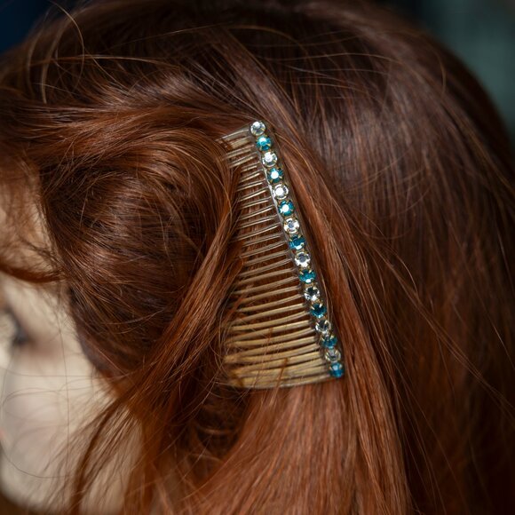 Vintage Hair Accessories Lot * Mantilla Comb & Rhinestone Pieces main image 10